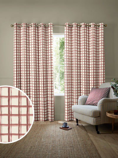 Next Emily Bond Spiced Red Gingham Made to Measure Curtains- Buy online at McGrocer