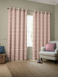 Emily Bond spiced red gingham made to measure curtains (British brand)