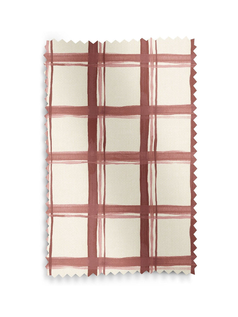 Emily Bond spiced red gingham made to measure curtains (British brand)