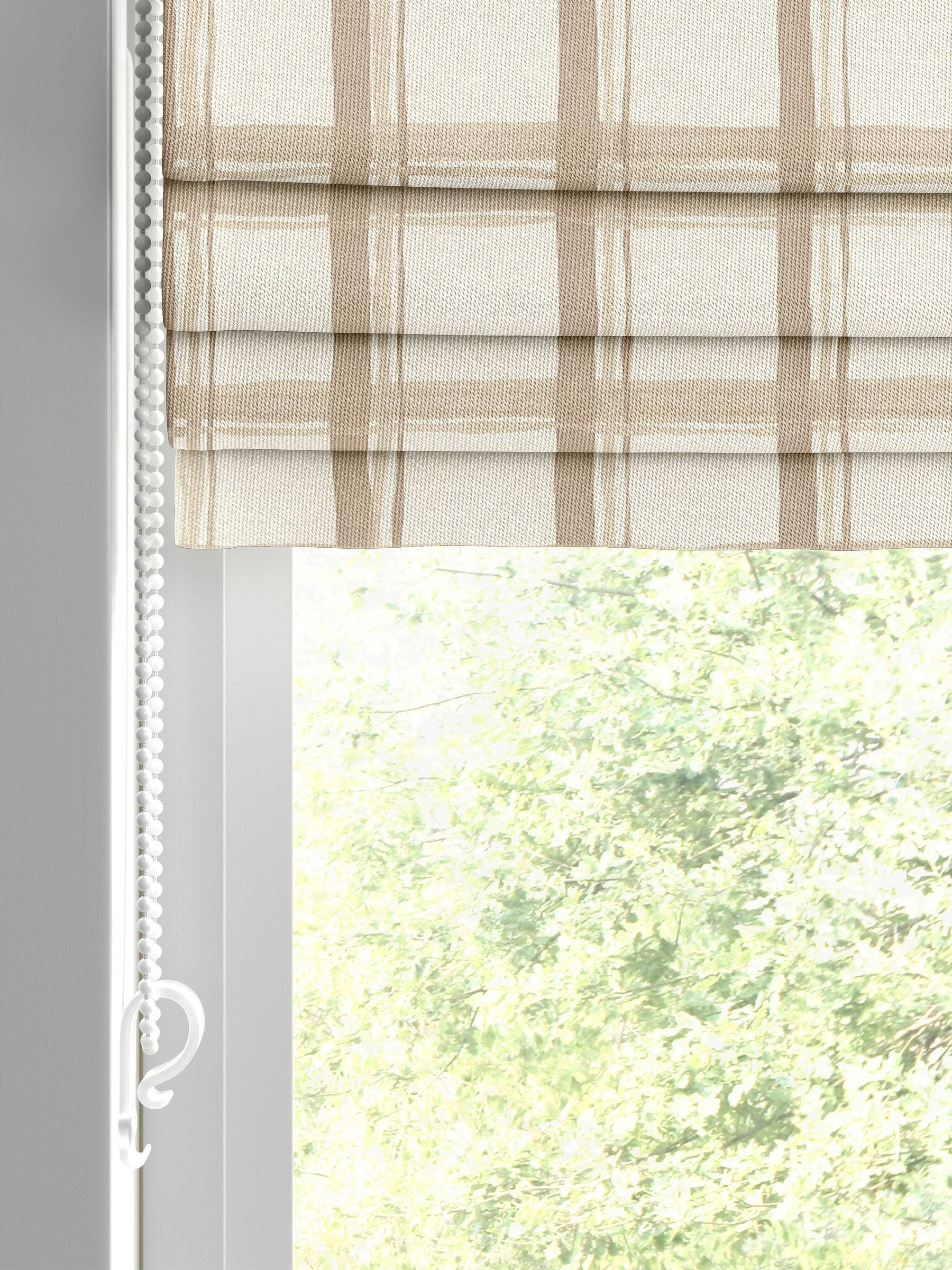 Emily Bond Almond Gingham roman blind, UK version