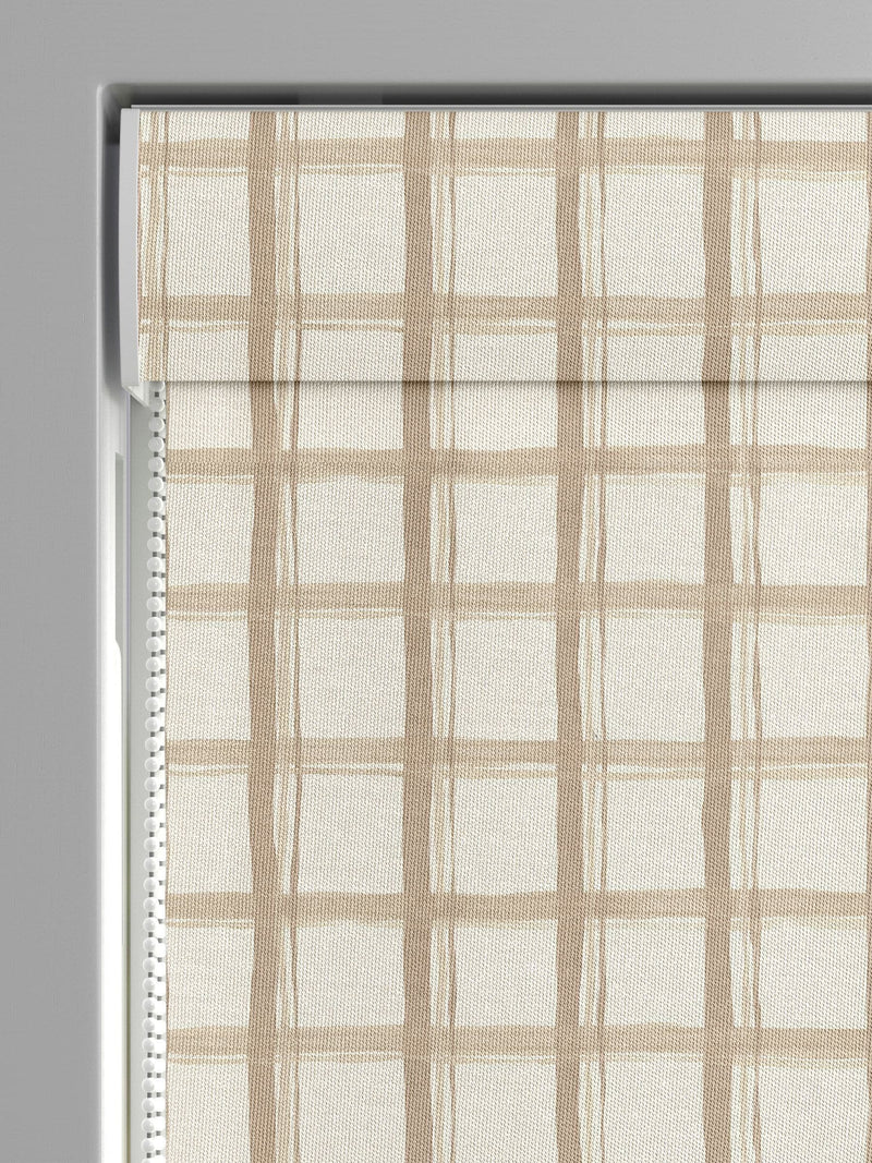 Emily Bond Almond Gingham roman blind, UK version
