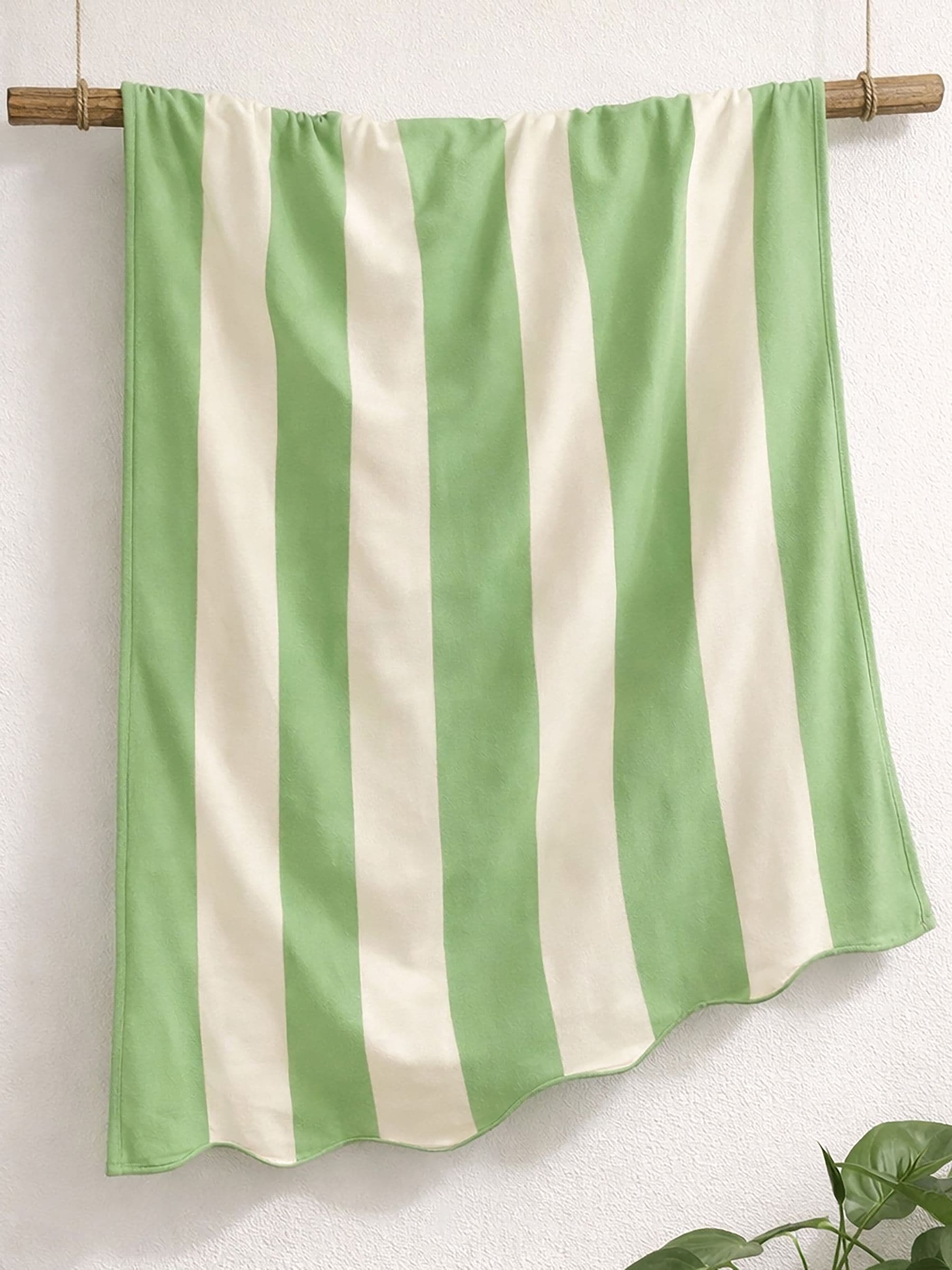Allure Bath Fashions green scalloped beach towel, imported from the UK