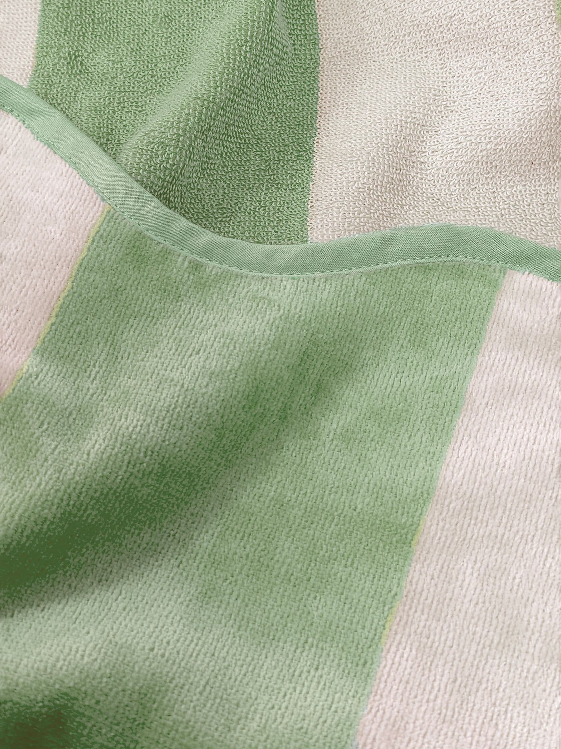 Allure Bath Fashions green scalloped beach towel, imported from the UK