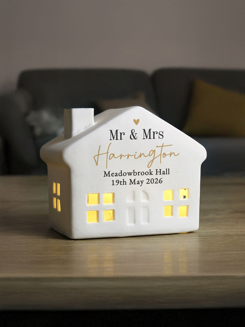 PMC personalised ceramic LED house 13cm - British product