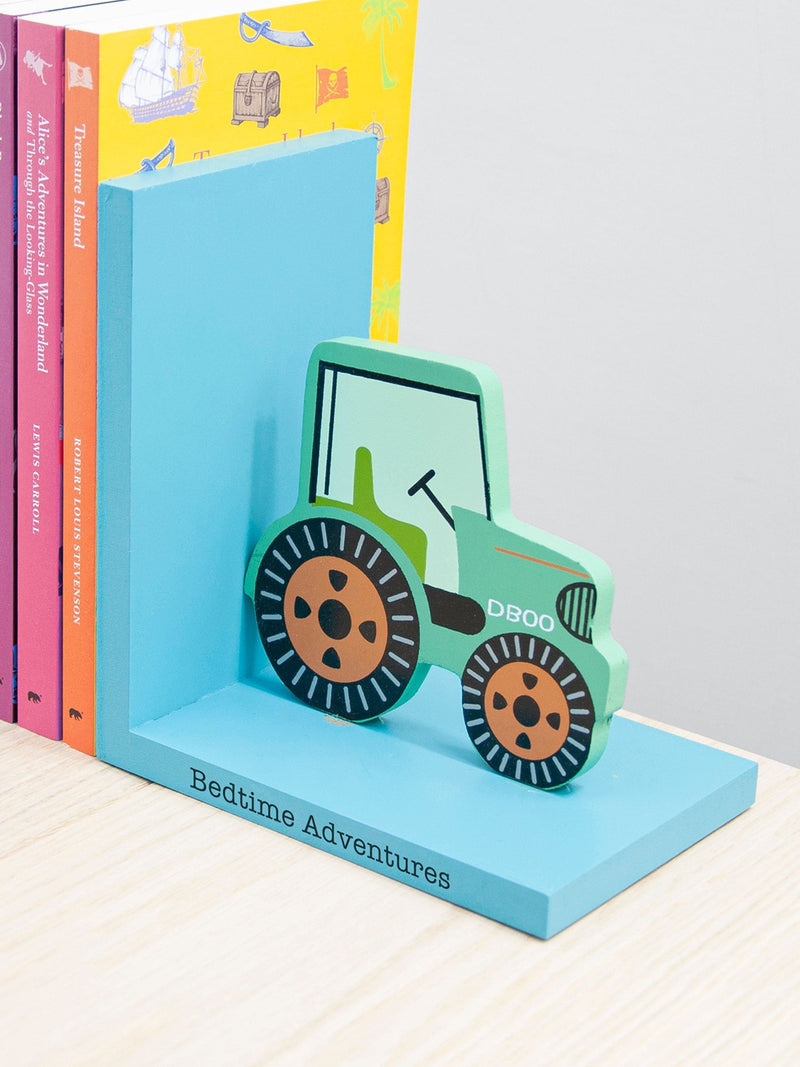 Treat Republic personalised green tractor bookends (British brand)