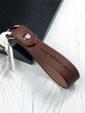 Treat Republic personalised luxury brown leather keyring 11.5cm - British product