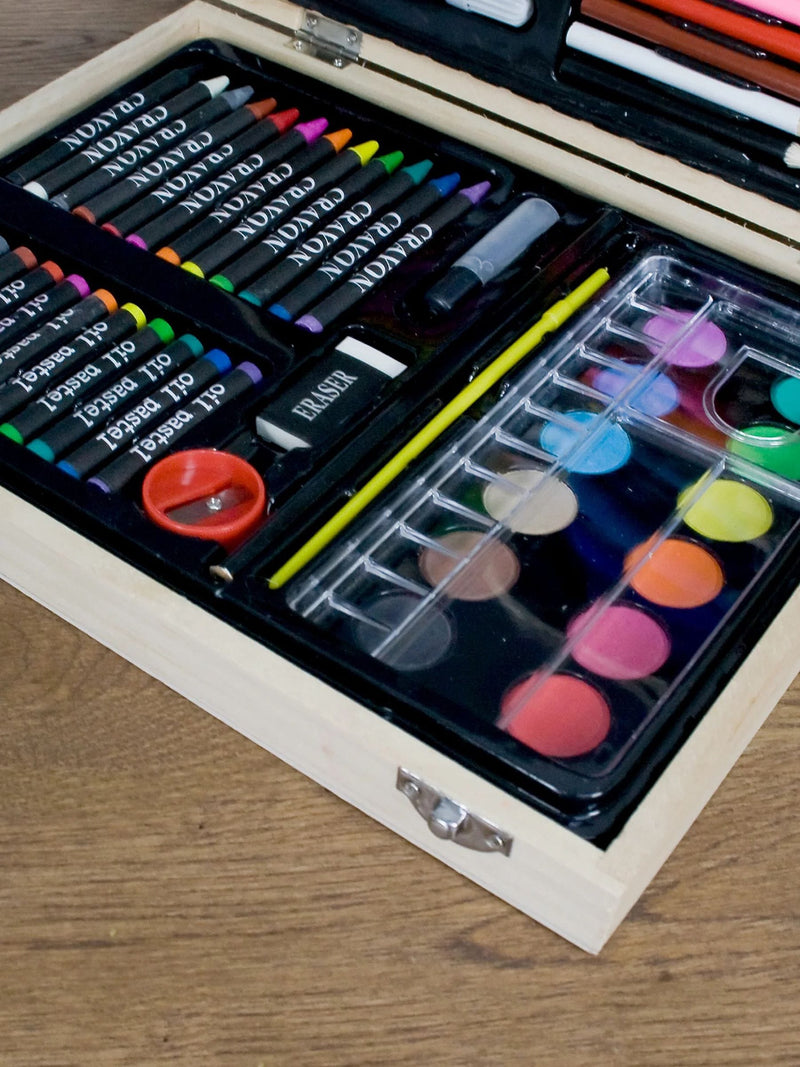 Treat Republic personalised children's colouring set in wooden box, UK version