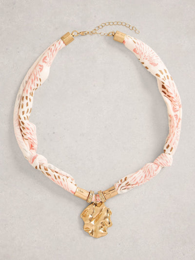 Next White Stuff Pink Janet Scarf Necklace- Buy online at McGrocer