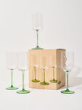 Oliver Bonas green Alba wine glasses set of 4 - British product