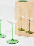 Oliver Bonas green Alba wine glasses set of 4 - British product