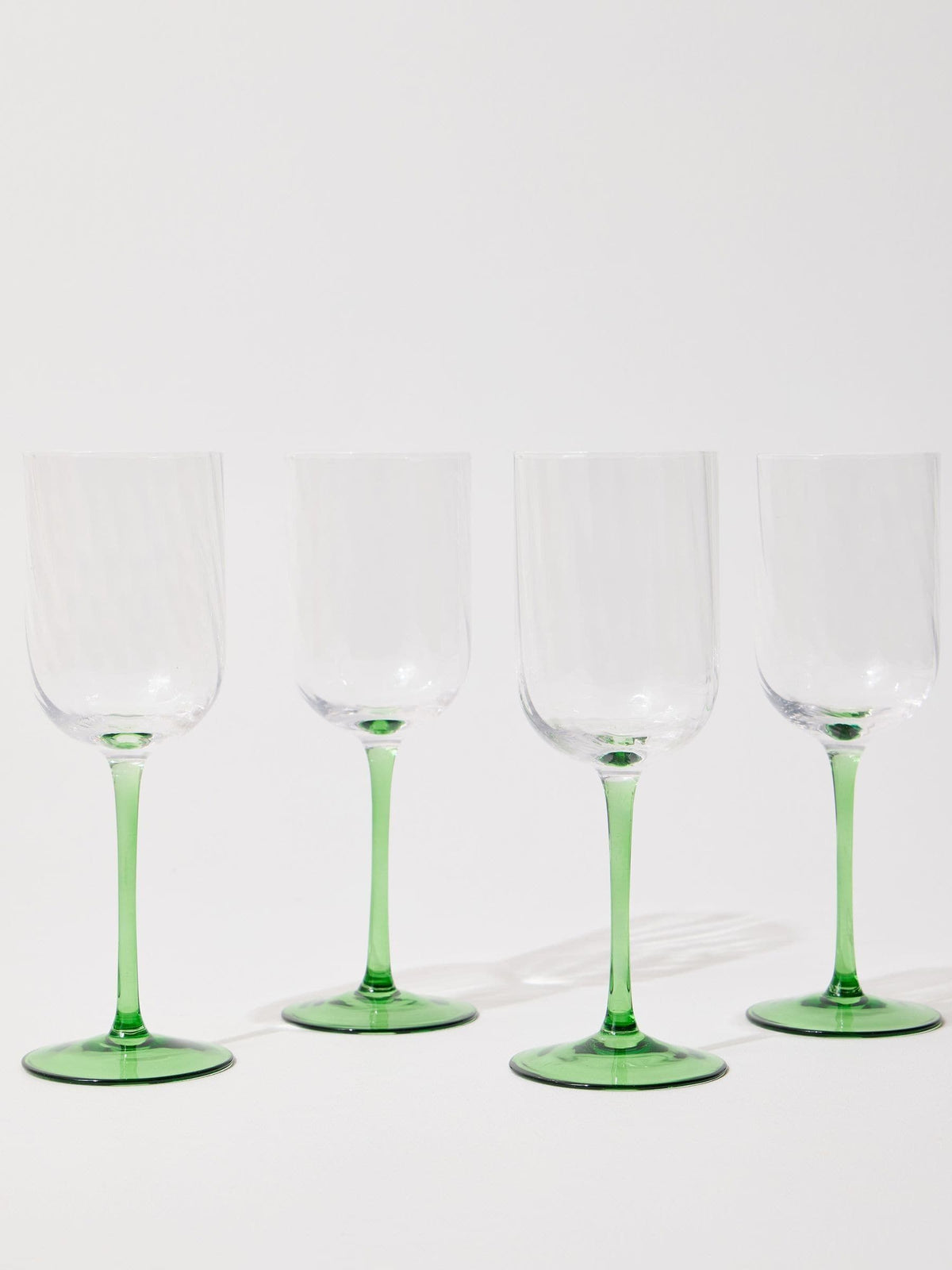 Oliver Bonas green Alba wine glasses set of 4 - British product