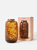 Oliver Bonas brown speckle glass vase 26cm, imported from the UK