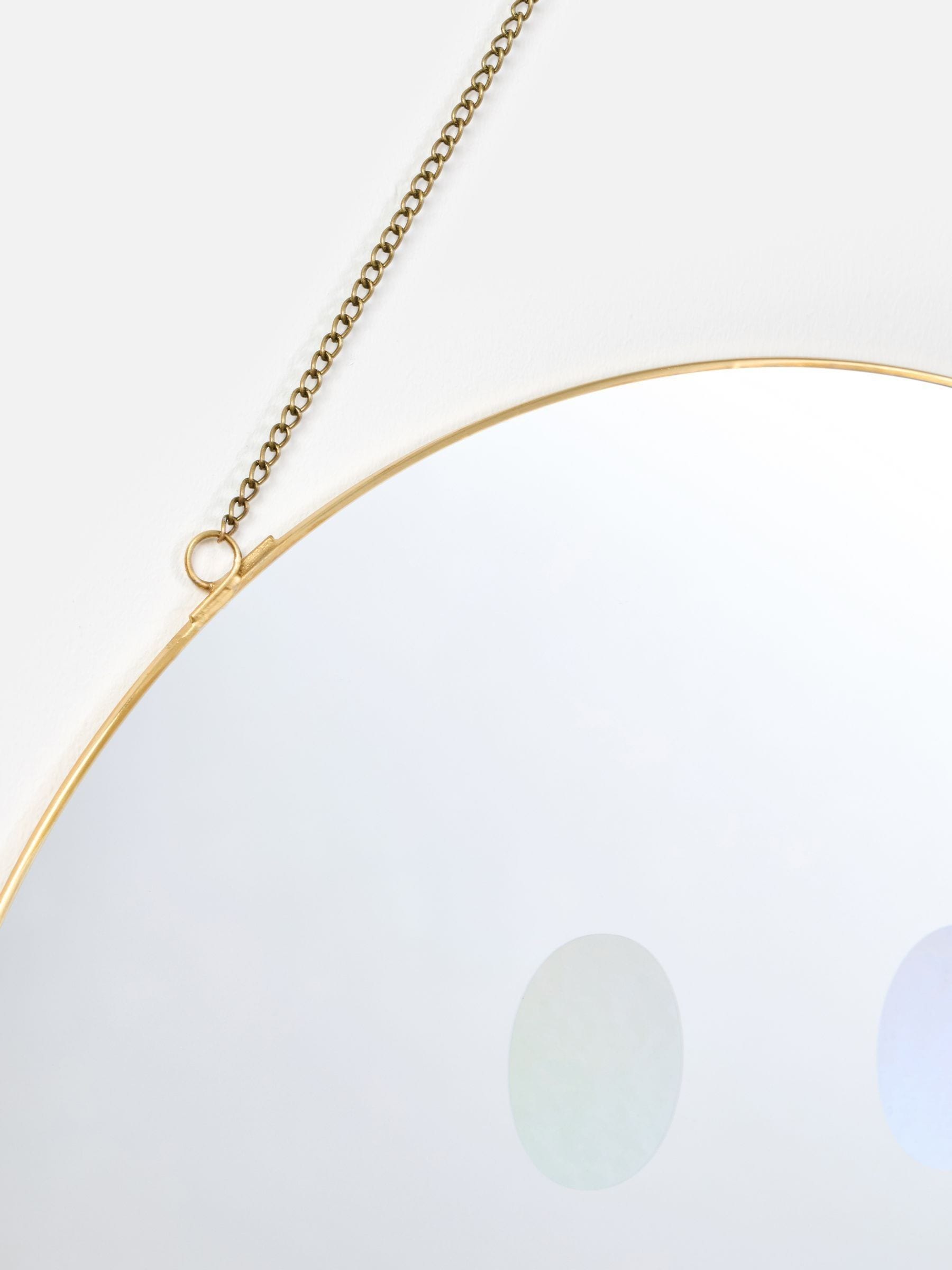 Oliver Bonas happy face hanging mirror gold round, UK version