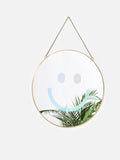 Oliver Bonas happy face hanging mirror gold round, UK version