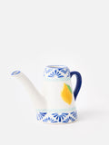 Oliver Bonas ceramic watering can Blue Lemons 14cm, UK version