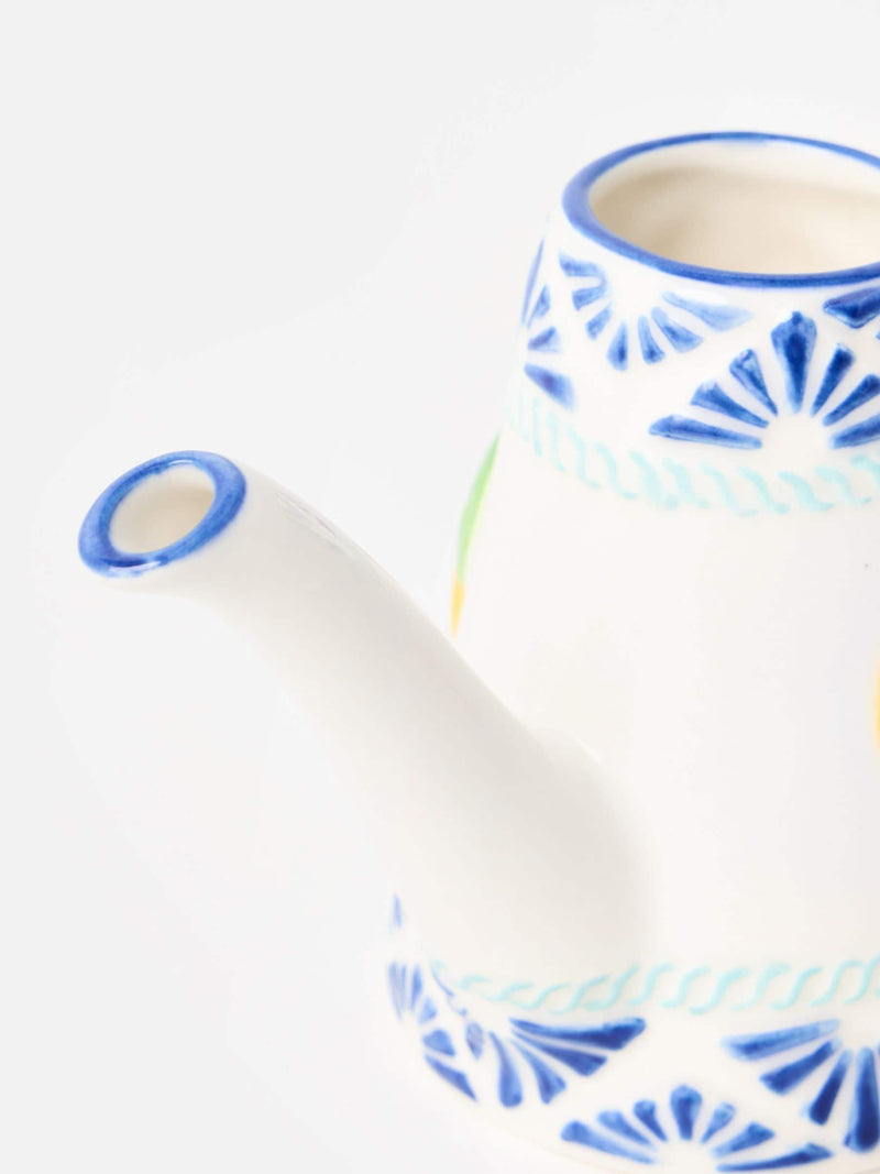 Oliver Bonas ceramic watering can Blue Lemons 14cm, UK version