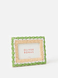 Oliver Bonas green raffia photo frame 4x6 (British brand)