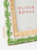 Oliver Bonas green raffia photo frame 4x6 (British brand)