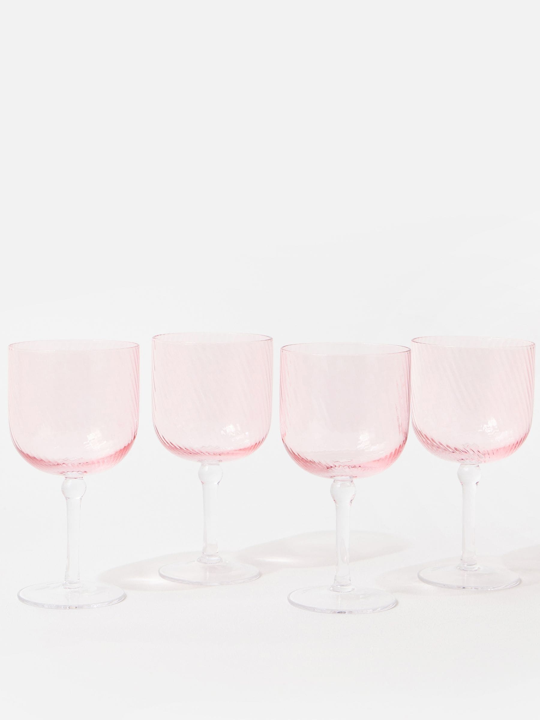 Oliver Bonas pink wine glasses set - British product