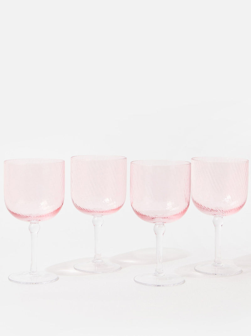 Oliver Bonas pink wine glasses set - British product
