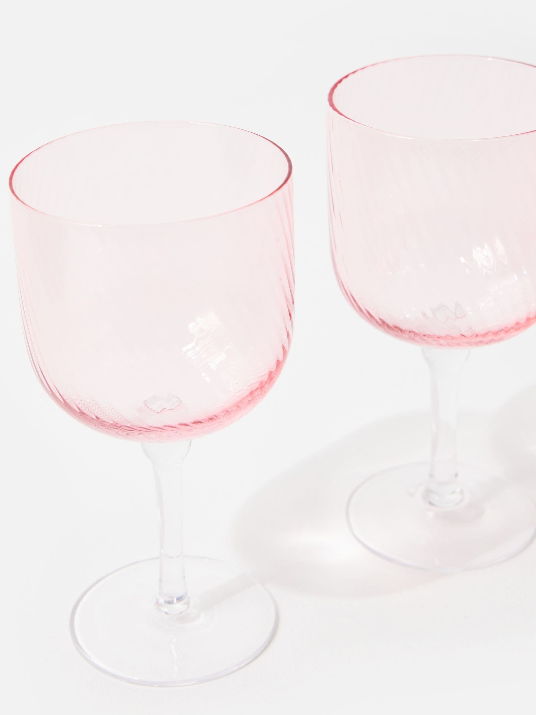 Oliver Bonas pink wine glasses set - British product