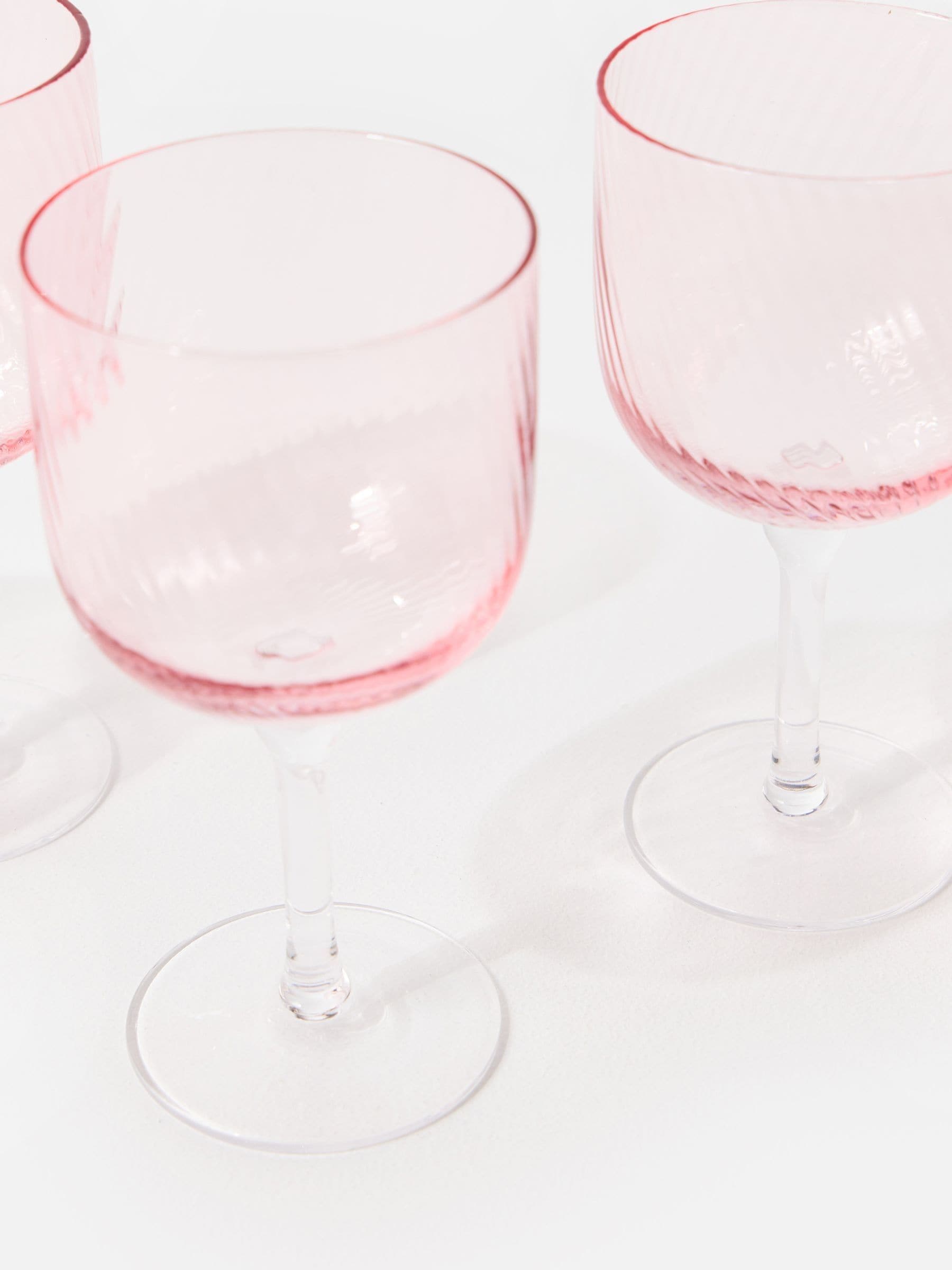 Oliver Bonas pink wine glasses set - British product