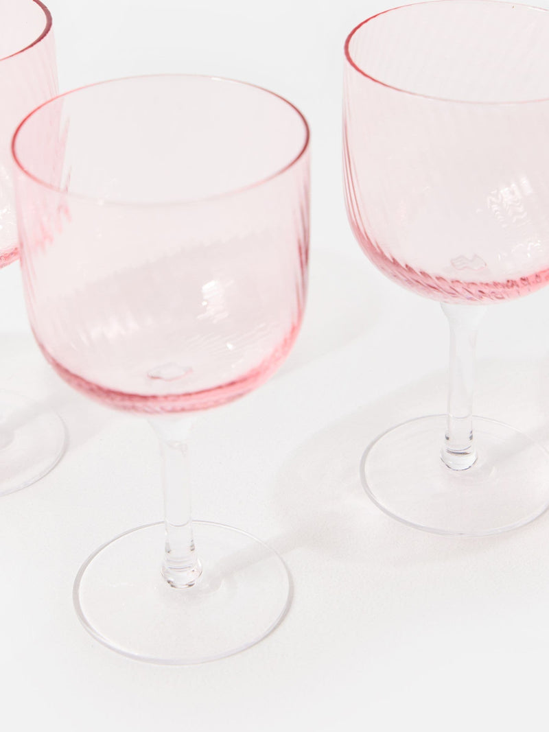 Oliver Bonas pink wine glasses set - British product