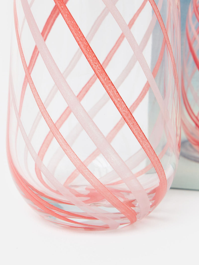 Oliver Bonas red Palmera swirl glass vase 28cm - British product