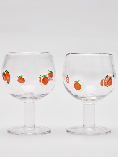 Next Oliver Bonas Set of 2 Clear Orange Spritz Glasses- Buy online at McGrocer