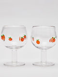 Oliver Bonas clear orange spritz glasses pair, UK version