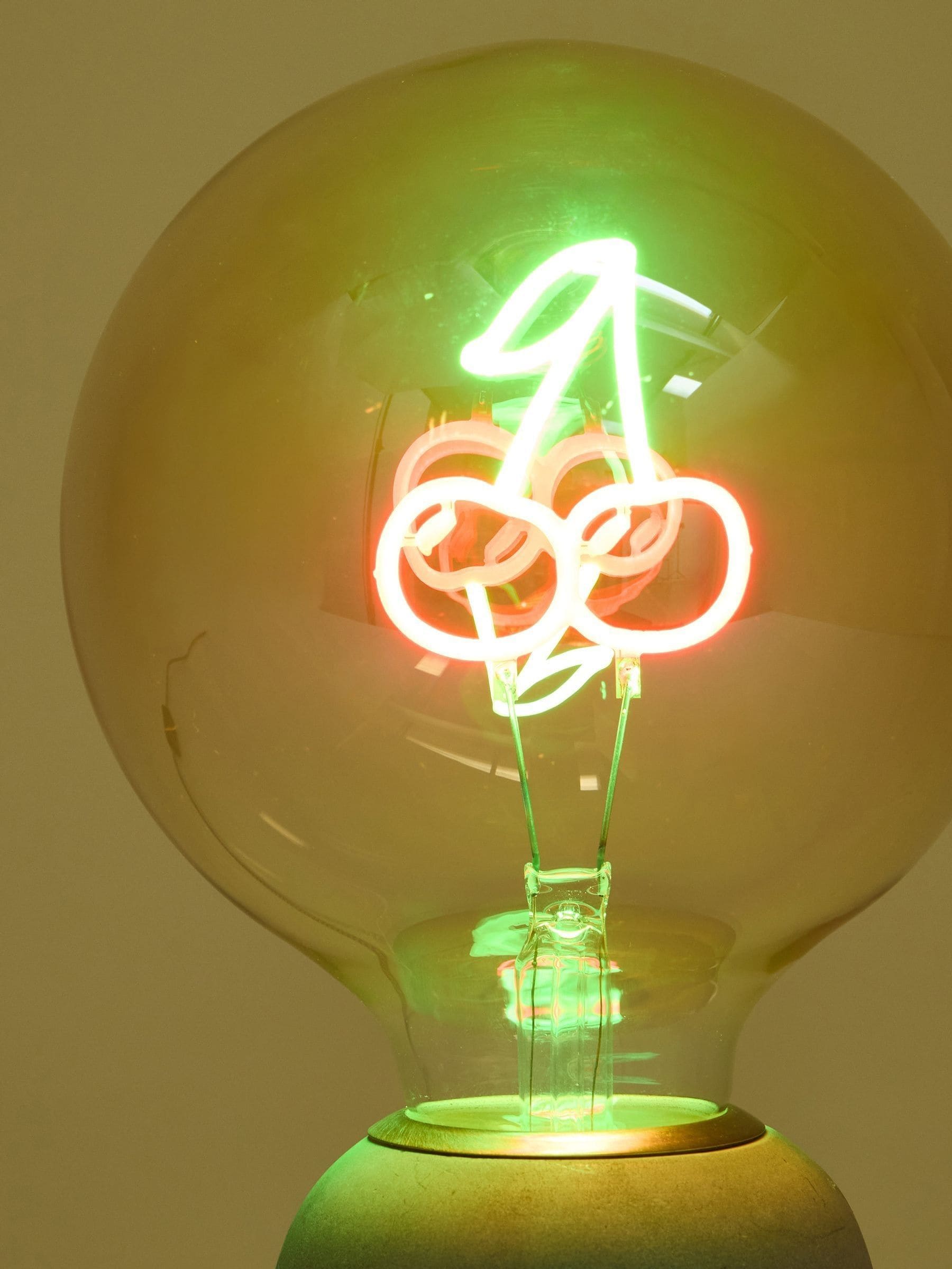 Oliver Bonas red glass light bulb, imported from the UK