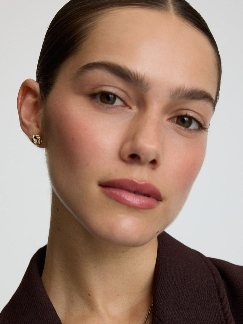 D.LOUISE gold tone knot stud earrings - British product