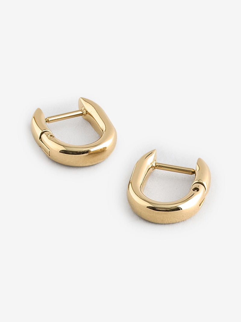 D.LOUISE gold tone oval huggie earrings, UK version