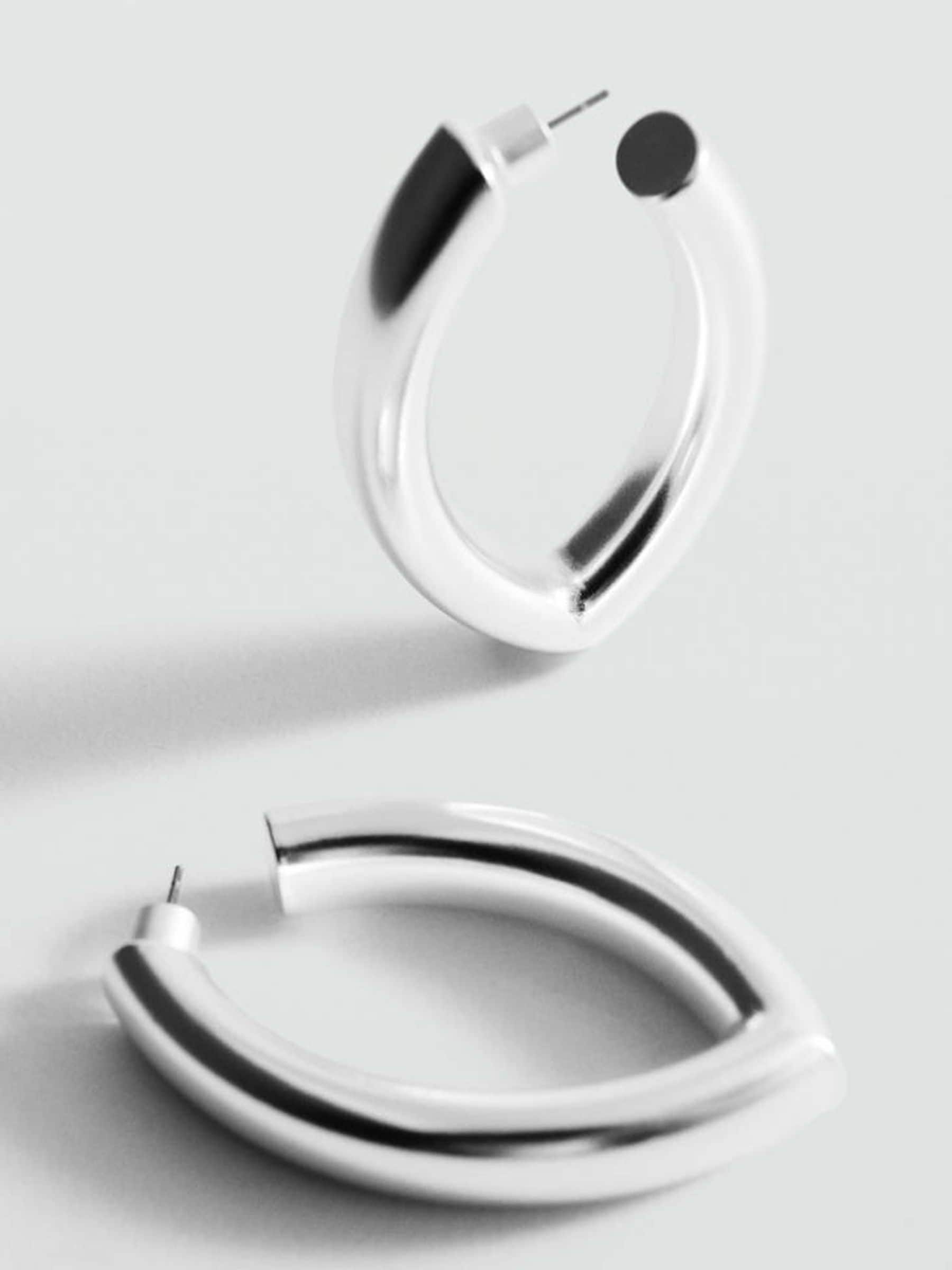 Mango silver hoop earrings, imported from the UK