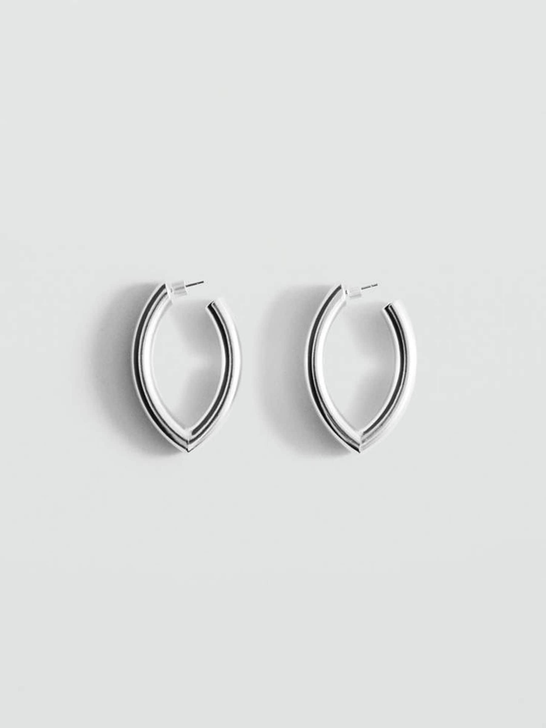 Mango silver hoop earrings, imported from the UK