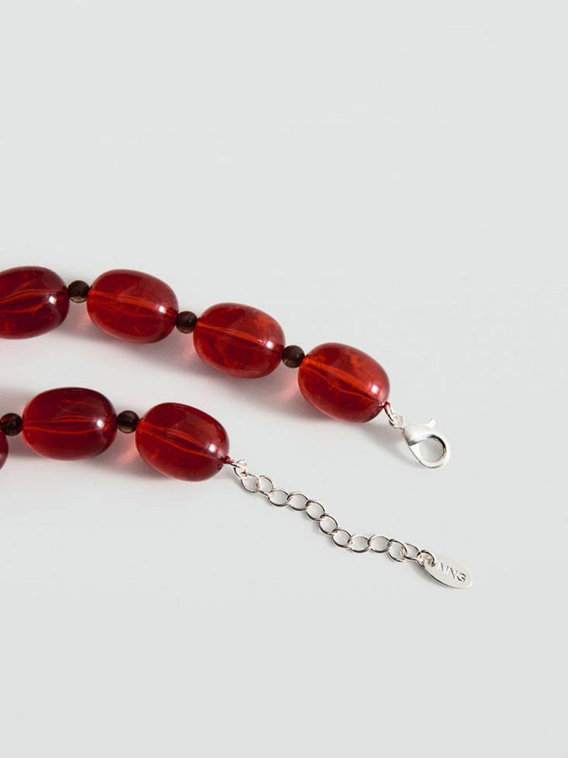 Mango brown beaded necklace, imported from the UK