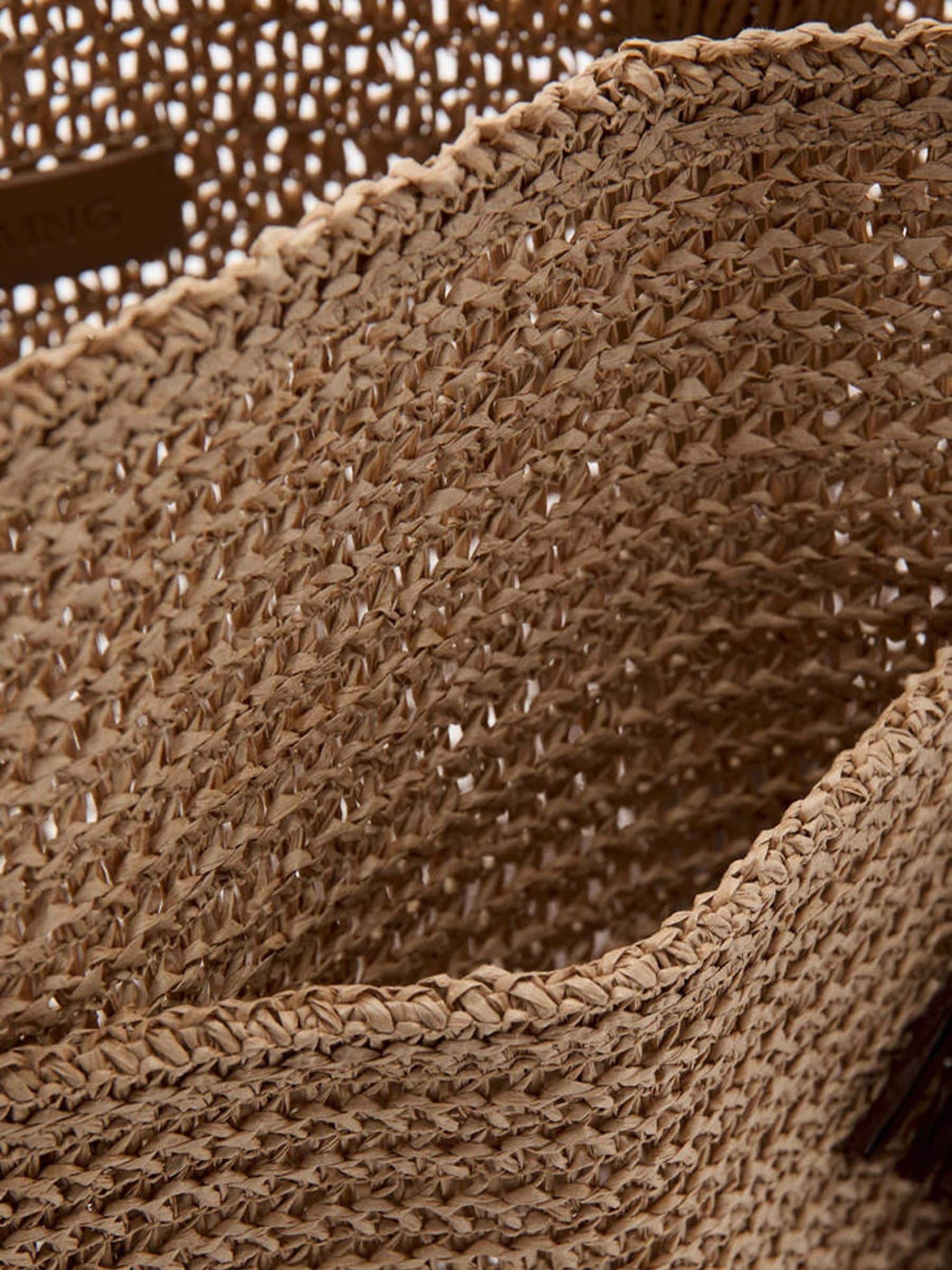 Mango brown straw tote with charm, imported from the UK