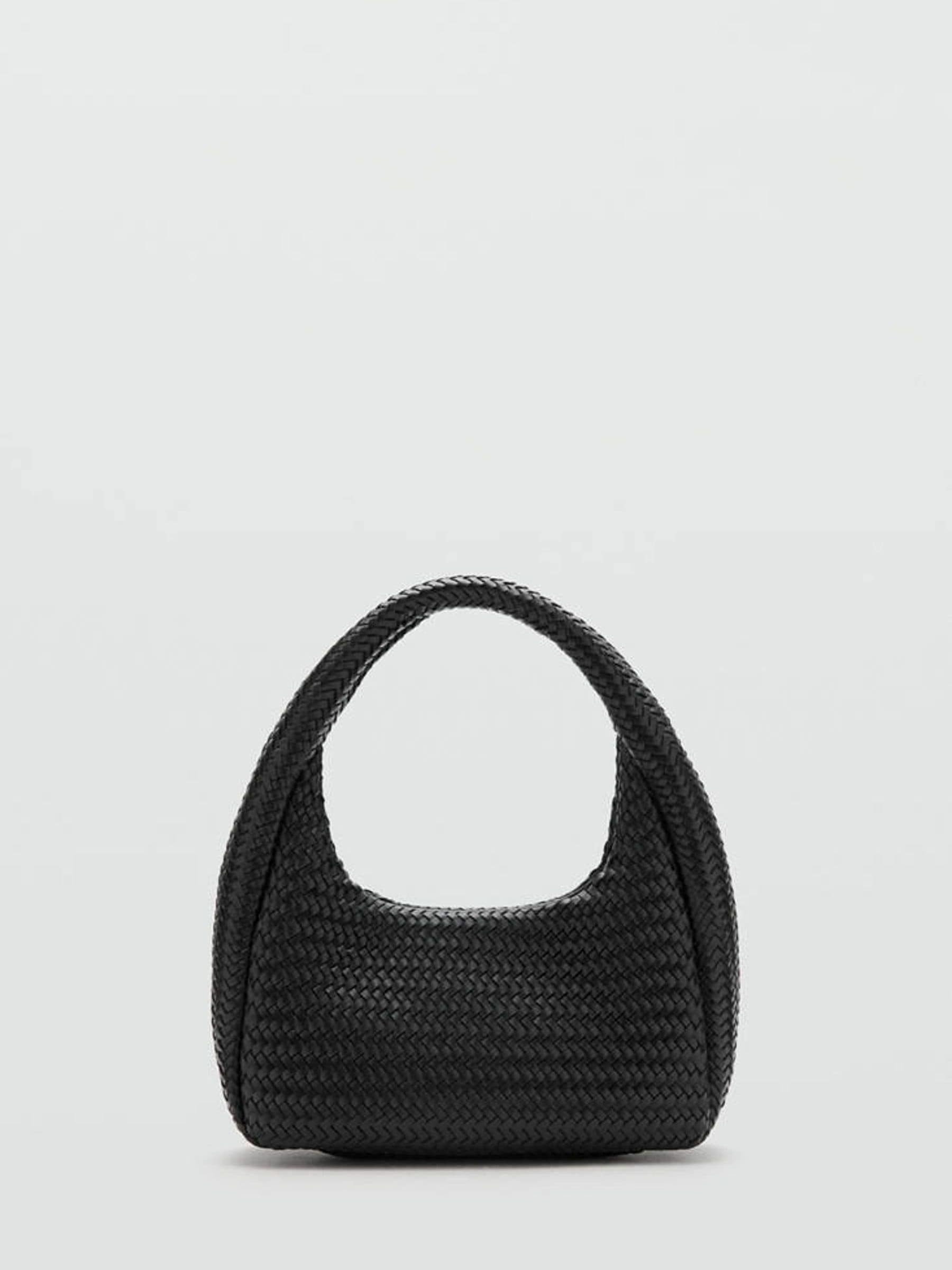 Mango black weave shoulder bag - imported from the UK