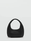 Mango black weave shoulder bag - imported from the UK