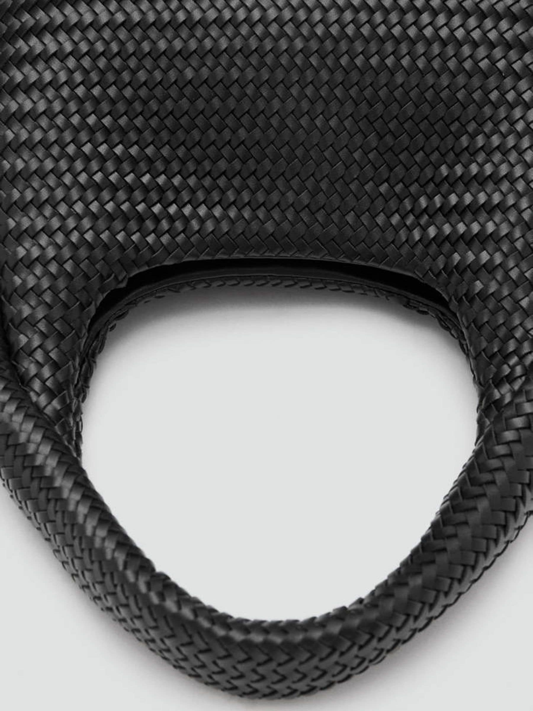 Mango black weave shoulder bag - imported from the UK