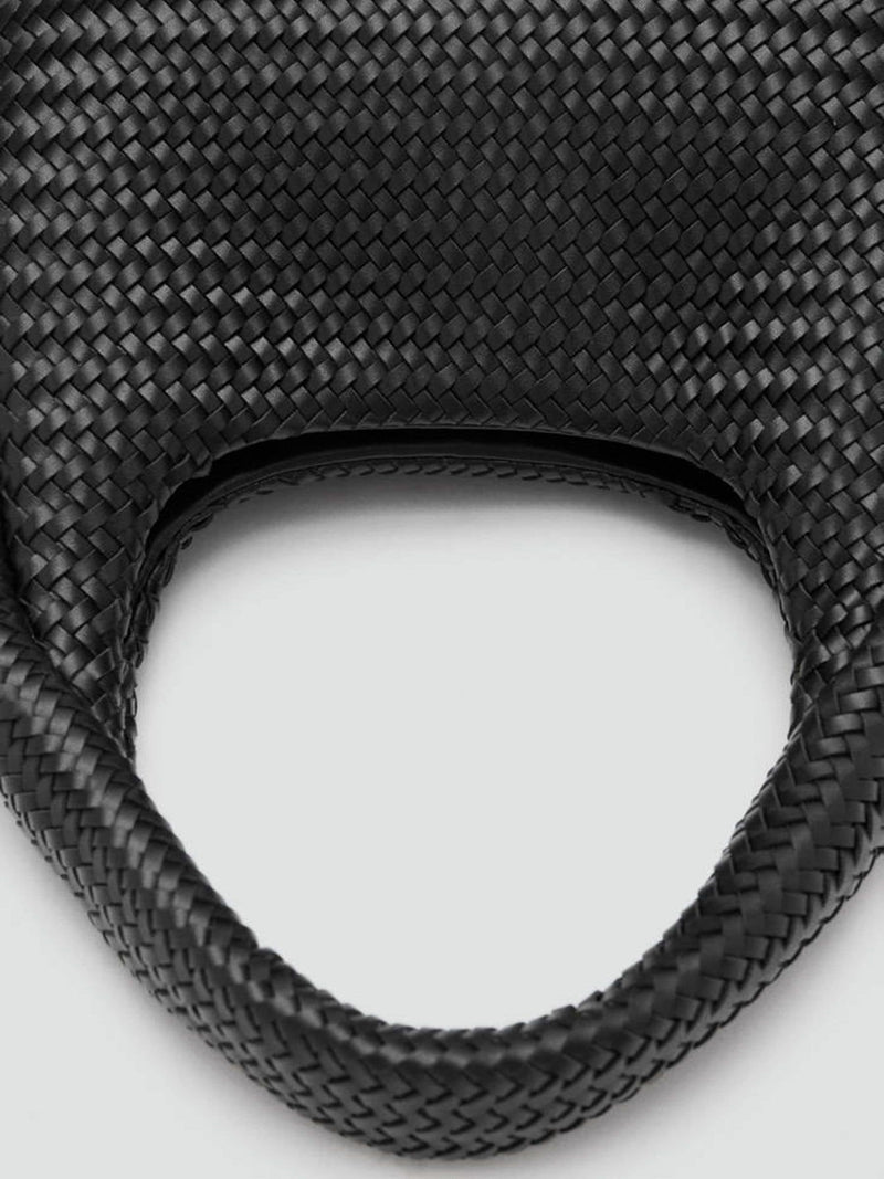 Mango black weave shoulder bag - imported from the UK