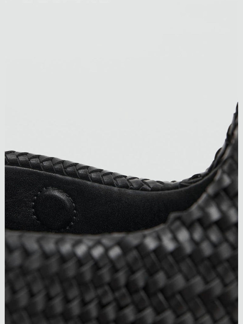 Mango black weave shoulder bag - imported from the UK