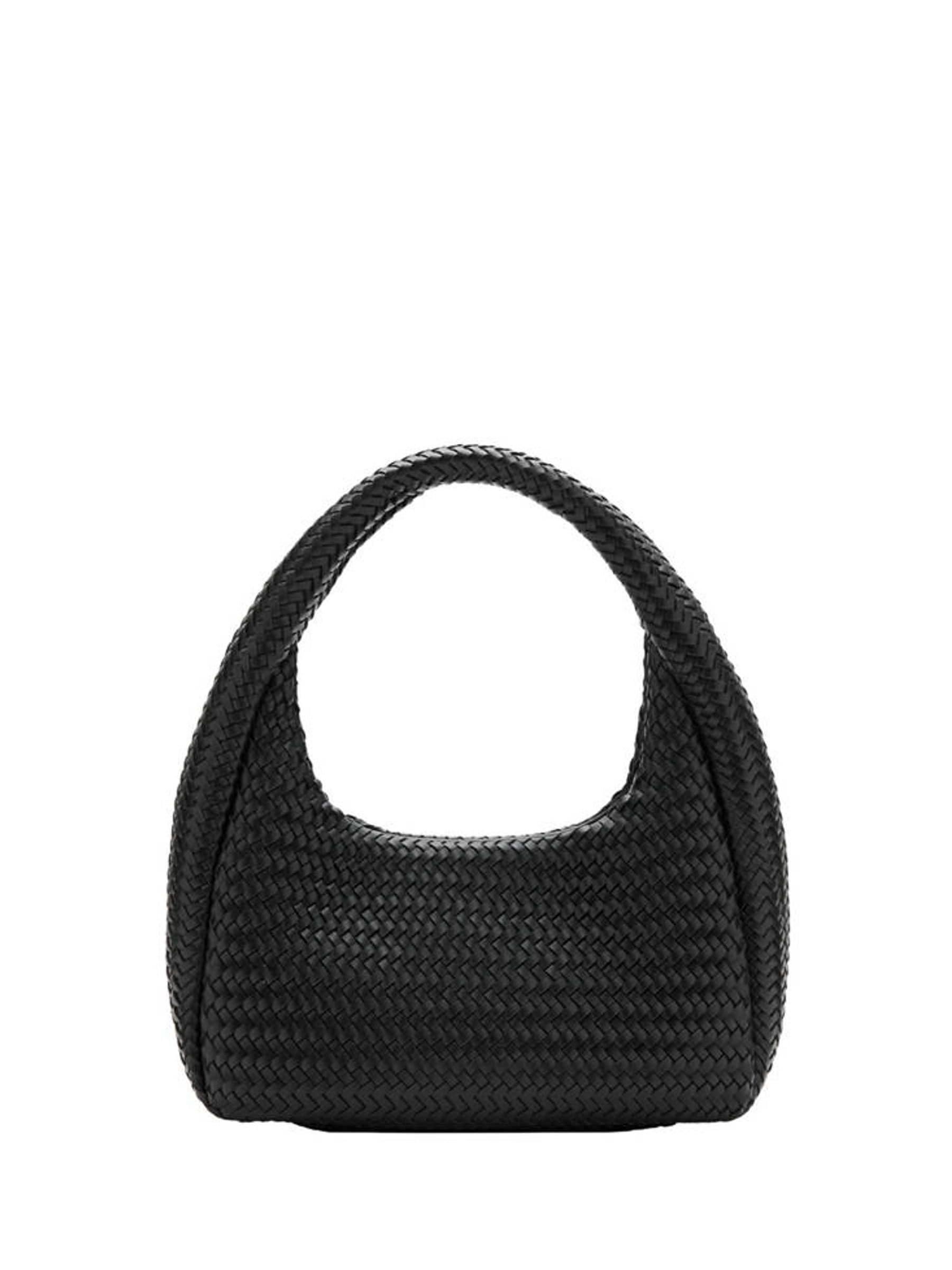 Mango black weave shoulder bag - imported from the UK