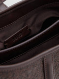 Mango bucket bag brown straw contrasting canvas small, UK version