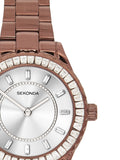 Sekonda Brown Margot 34mm analogue watch with brown bracelet, imported from the UK