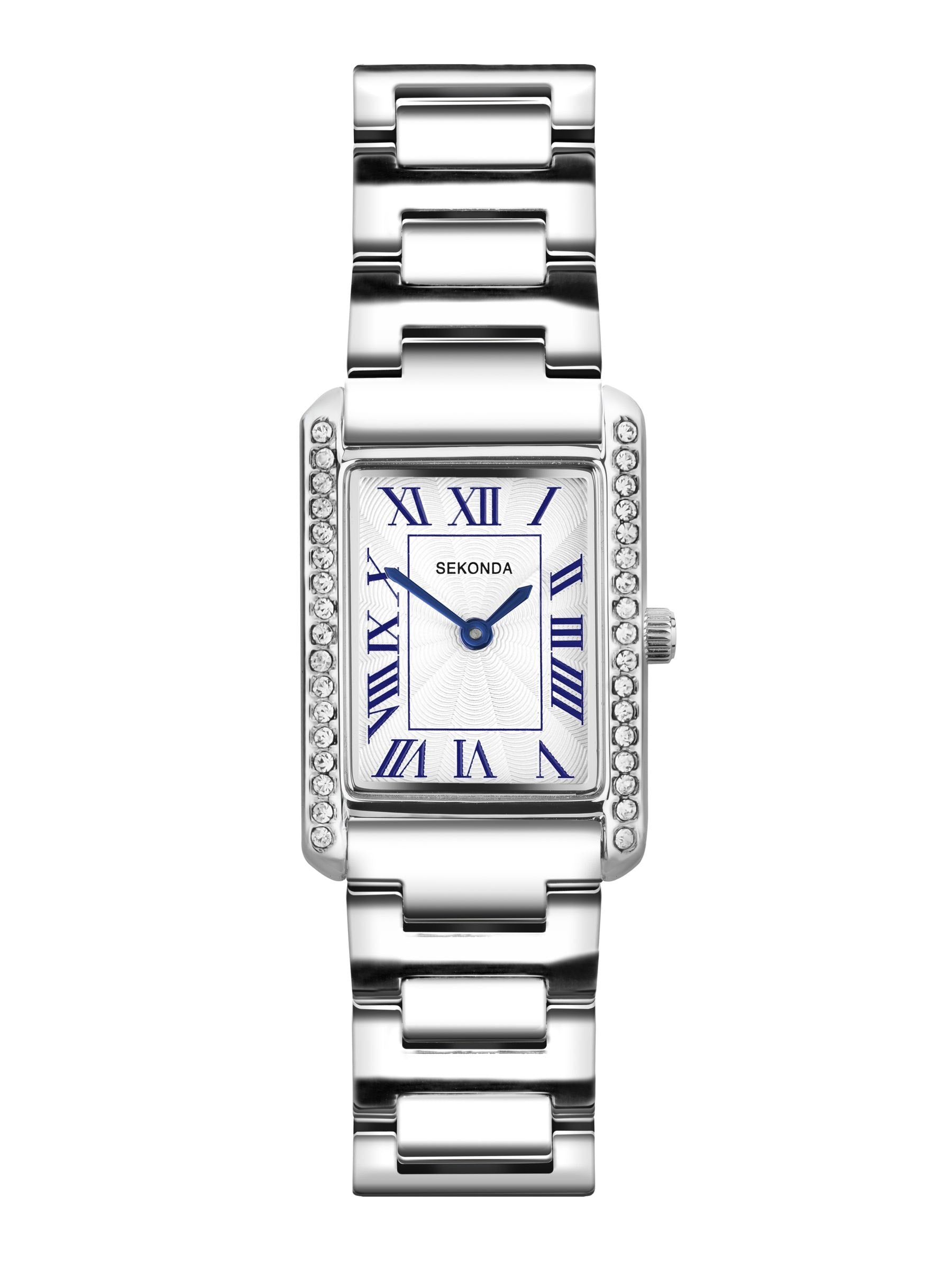 Sekonda Colette silver tone rectangular watch 22mm, UK version
