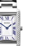Sekonda Colette silver tone rectangular watch 22mm, UK version