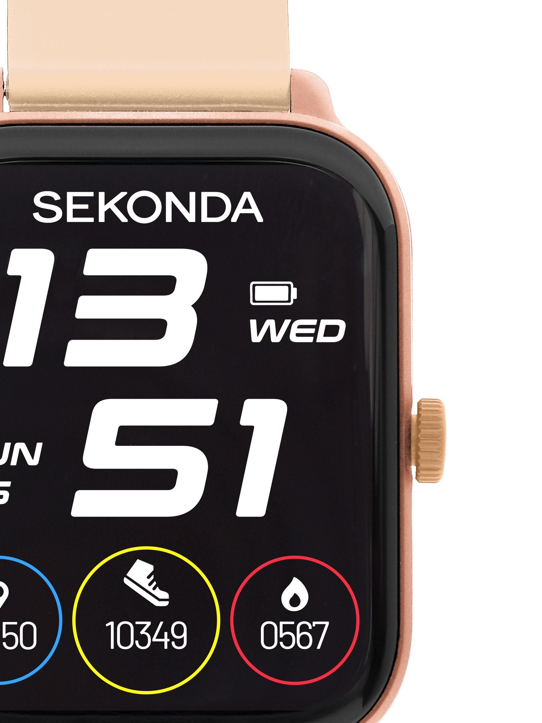 Sekonda Motion Go pink smartwatch 37mm rectangular - British product