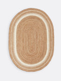 La Redoute handwoven oval jute rug natural white 200x290cm - British product