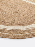 La Redoute handwoven oval jute rug natural white 200x290cm - British product